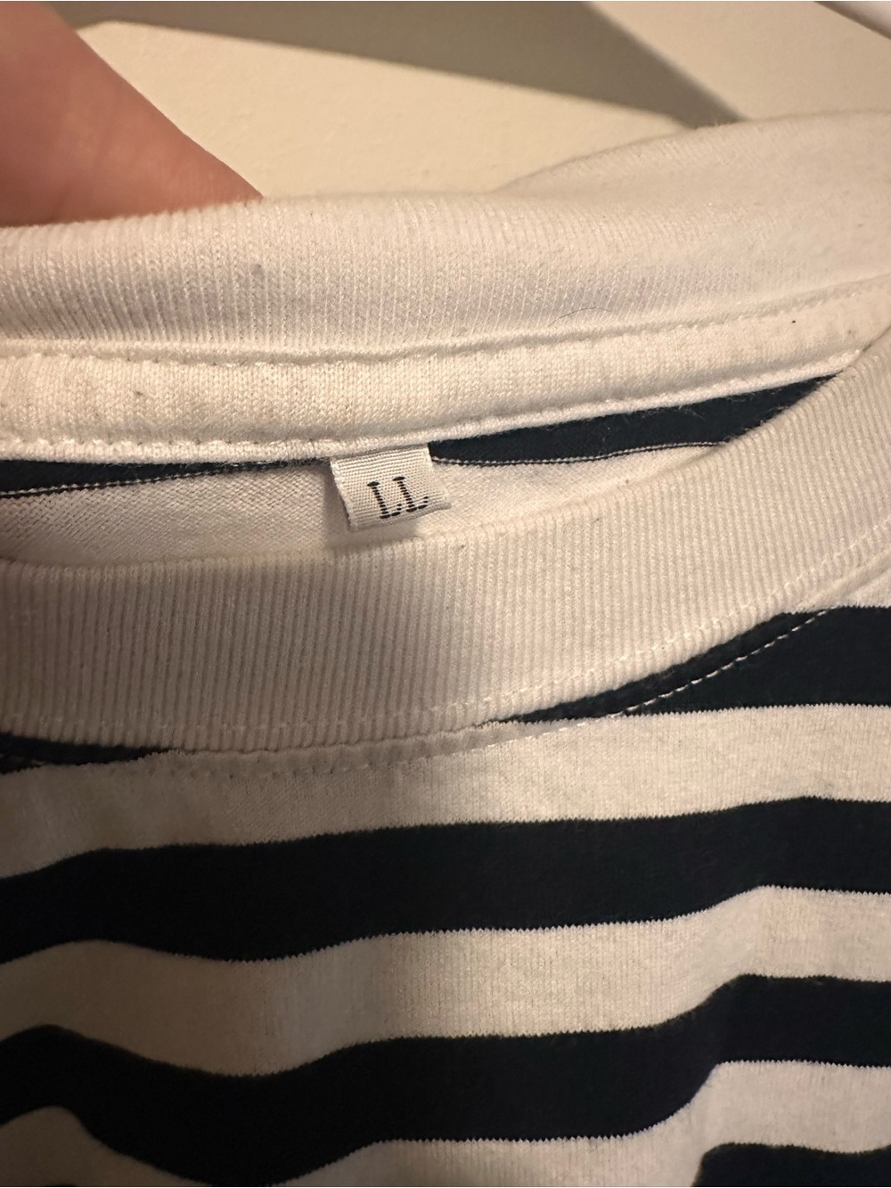 Black & White Striped Pocket Tee with pocket - Picture 3 of 4